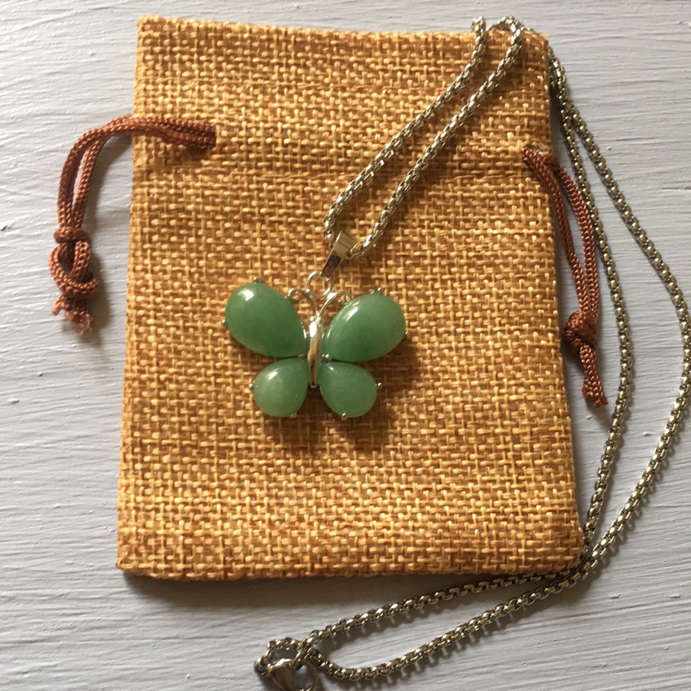 ✨HP Green Aventurine Butterfly Necklace Green Aventurine Pendant Aventurine
